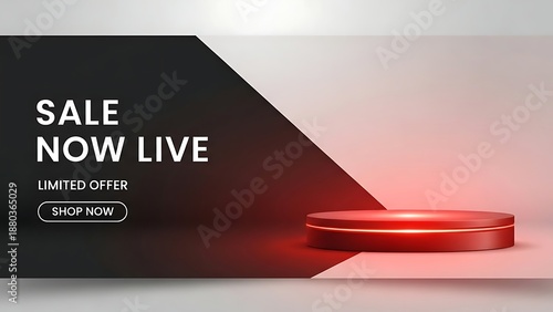 Wallpaper Mural Sale now live banner with glowing red podium for exclusive limited offers Torontodigital.ca