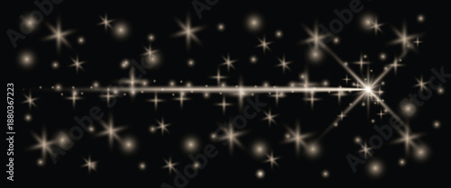 A bright star shining with many smaller stars in space