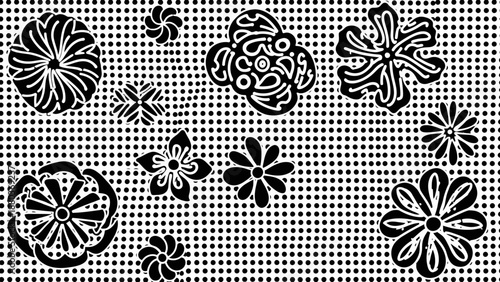Black and White Floral Pattern Design.