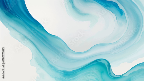 Abstract blue watercolor background with wavy liquid flow and silk texture featuring an artistic design of light vector lines and sea water waves in a swirling motion pattern