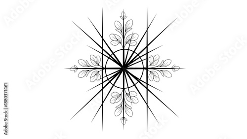 Intricate Black and White Snowflake Design.
