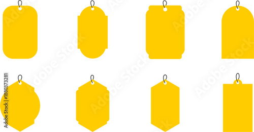 Vibrant Collection of Blank Pink Price Tags in Various Shapes with Hanging Loops for Fashion Retail Promotions