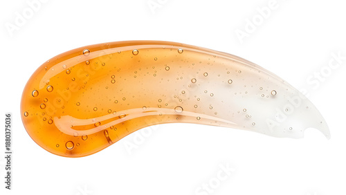 Orange to Clear Gradient Gel Swatch with Bubbles Isolated on White