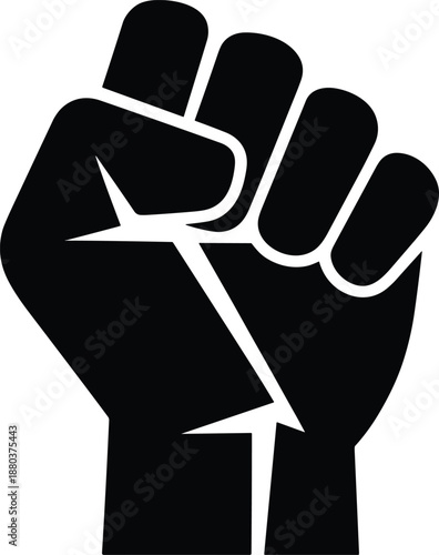 Black and white fist with raised middle finger symbol
