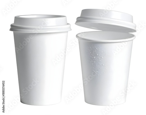 Wallpaper Mural Duo Composition — Cup with Lid On and Identical Cup Lid Removed Torontodigital.ca