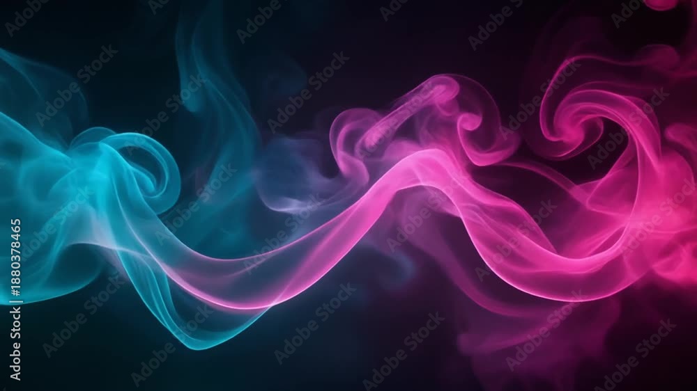 custom made wallpaper toronto digitalVibrant Pink Blue Smoke Waves Dark Background.