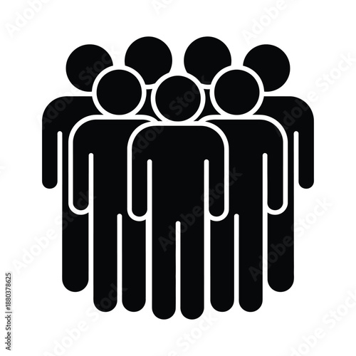 Group of People Icon Silhouette Community Team Crowd Symbol Vector