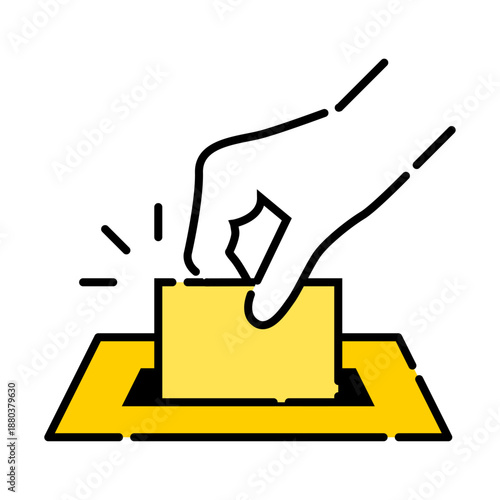 Simple Voting Ballot Box Illustration Icon Vector
