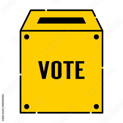 Simple Voting Ballot Box Illustration Icon Vector