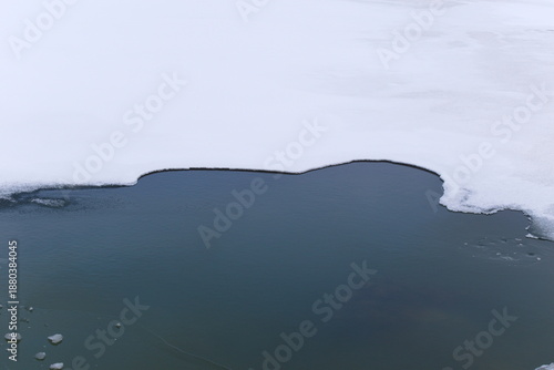 A ice hole in the river