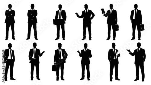 Businessmen in Various Poses and Gestures.