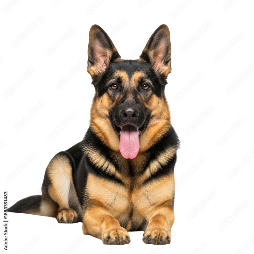 Fototapeta premium German shepherd puppy isolated on transparent background