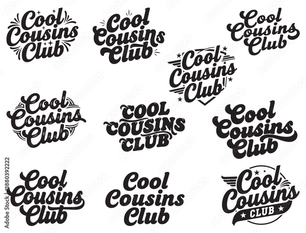 Fototapeta premium COOL COUSINS CLUB TYPOGRAPHY SILHOUETTE
