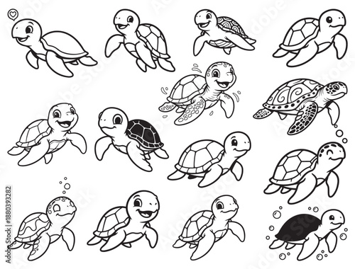 COOL SEA TURTLE SILHOUETTE