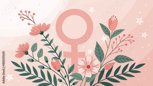 Vibrant floral illustration celebrating femininity and empowerment