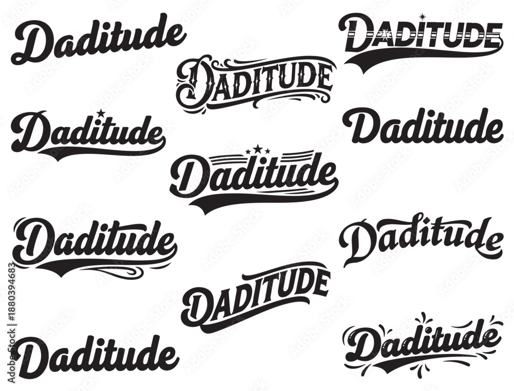 Obraz premium DADITUDE TYPOGRAPHY SILHOUETTE