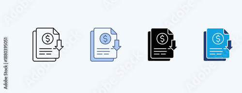 Amortization Multiple Icon Illustration Vector
