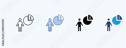 Equity Multiple Icon Illustration Vector
