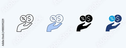 Mutual Funds Multiple Icon Illustration Vector