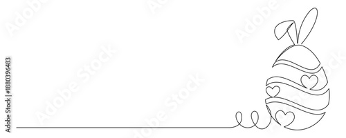 Easter egg illustration with continuous line drawing.eps