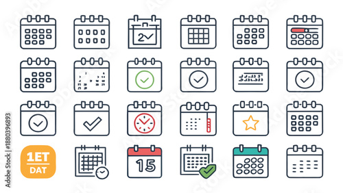 Collection of calendar icons Vector