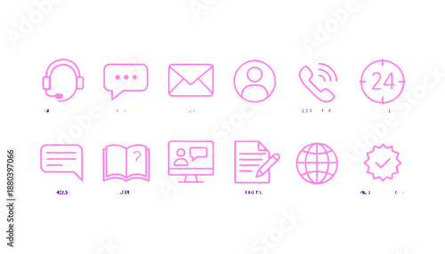 Set of communication and technology icons Vector