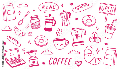 Charming cafe illustrations Vector