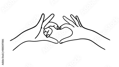 Heart Symbol Formed by Hands Drawing art