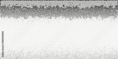 A grainy monochromatic image depicting a textured blurry landscape with a white void