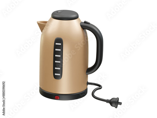 Electric Kettle with wire icon 3d render illustration 