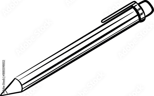 pencil with eraser hand drawn doodle line art Scandia  