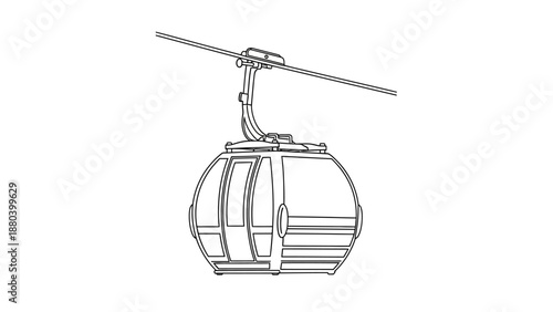 Cable Car Gondola Transport Vehicle Illustration.