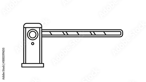 Simple line drawing of a boom barrier gate.