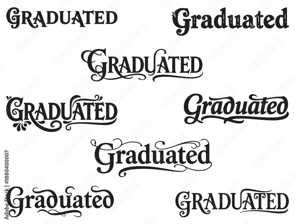 Fototapeta premium GRADUATED TYPOGRAPHY SILHOUETTE