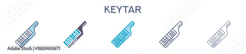 Keytar Element For Design Graphic - Multi Styles. Vector Illustration Of Two Colored And Black. Multiple Icons Designs Can Be Used For Mobile, Ui, Web 