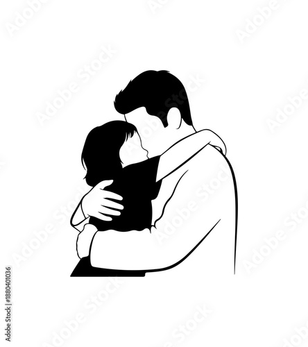 Emotional Father and Child Embrace