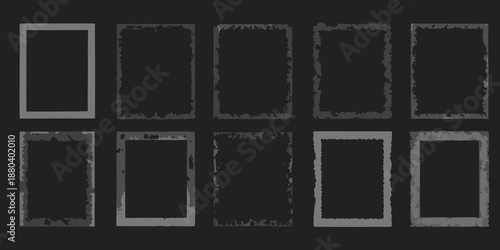 Arrangement of dark rectangular frames on a black background minimalist design