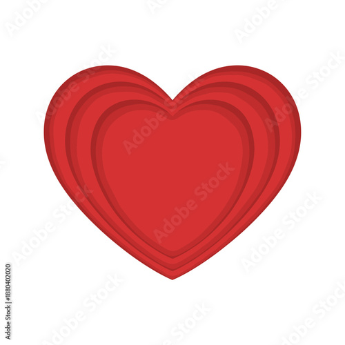 Red Heart Layers: Love Symbol with Depth and Dimensionality