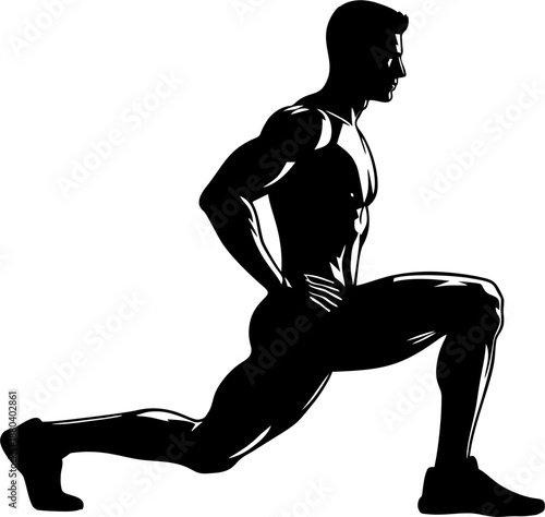 Forward Lunge Exercise Silhou...