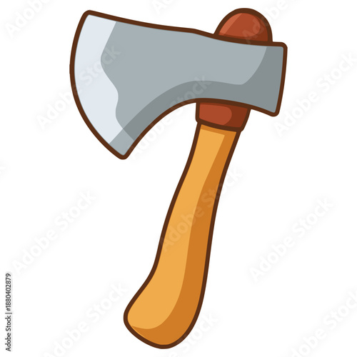 wooden axe sharp flat color vector illustration template design