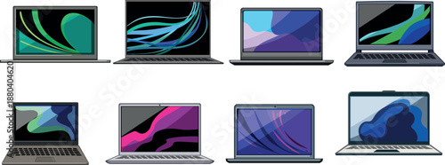 Computers with Abstract Screens illustration