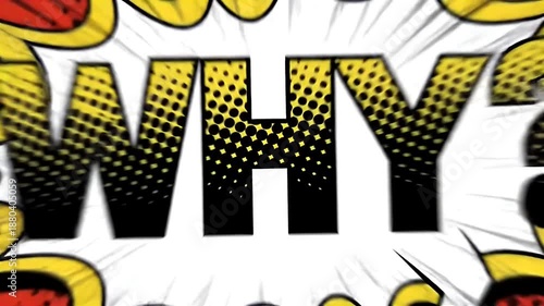 Comic Book Style Why Question Burst Graphic Motion Art