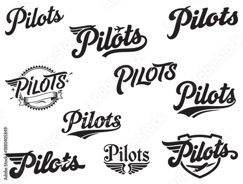 PILOTS TYPOGRAPHY SILHOUETTE.