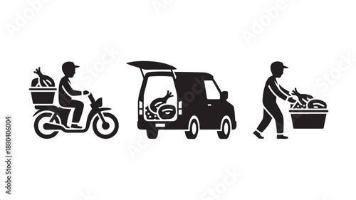 Food Delivery Services Vector Illustration For Online Ordering And Logistics Concept