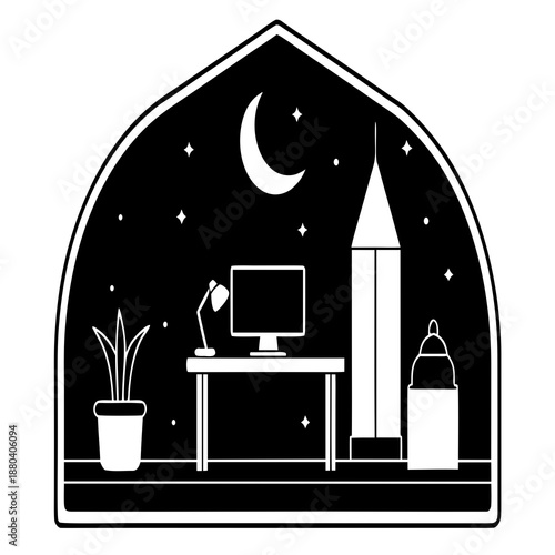 Muslim Freelancer Home Workspace