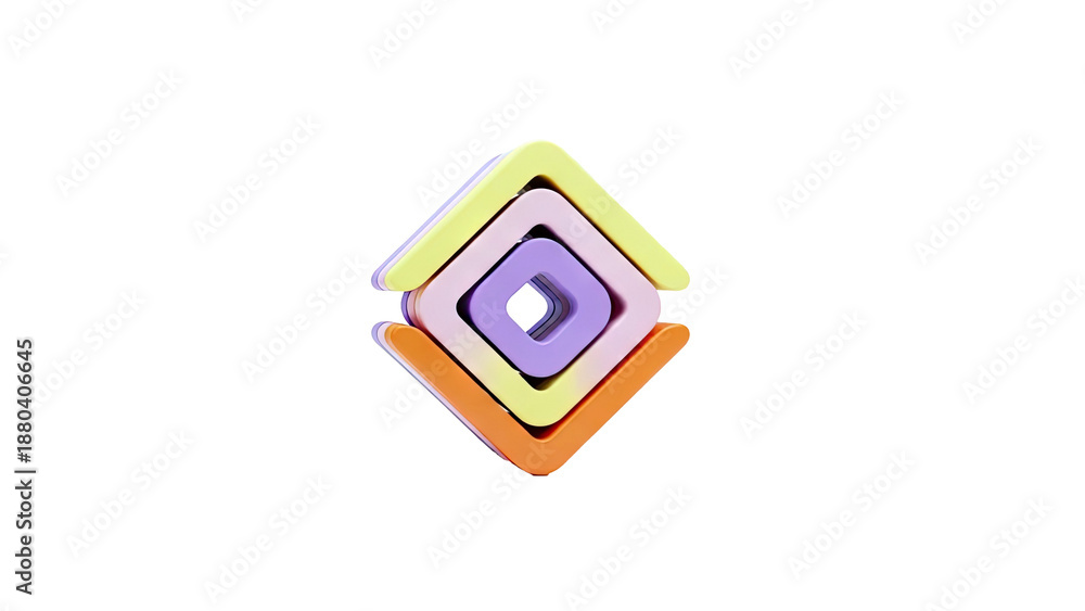 Fototapeta premium Nested Diamond Shapes in Pastel Colors