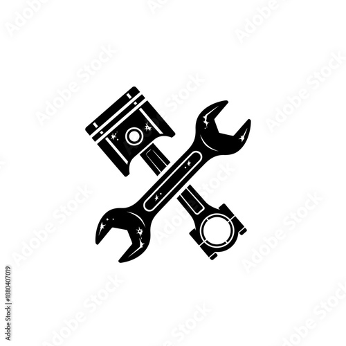  Vector design of motorcycle spare parts logo, symbol, sign, editable EPS 10