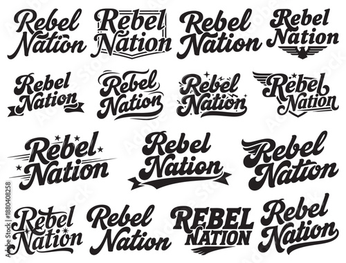 REBEL NATION TYPOGRAPHY SILHOUETTE.