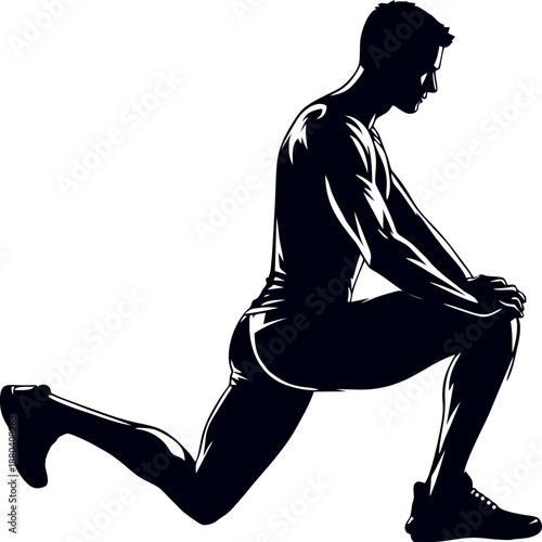 Kneeling Lunge Stretch Silhou...