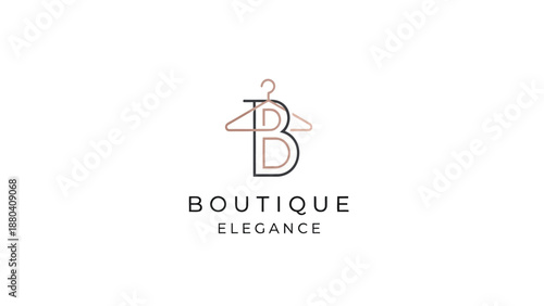 Minimalist logo with stylized letter B formed by hangers and text